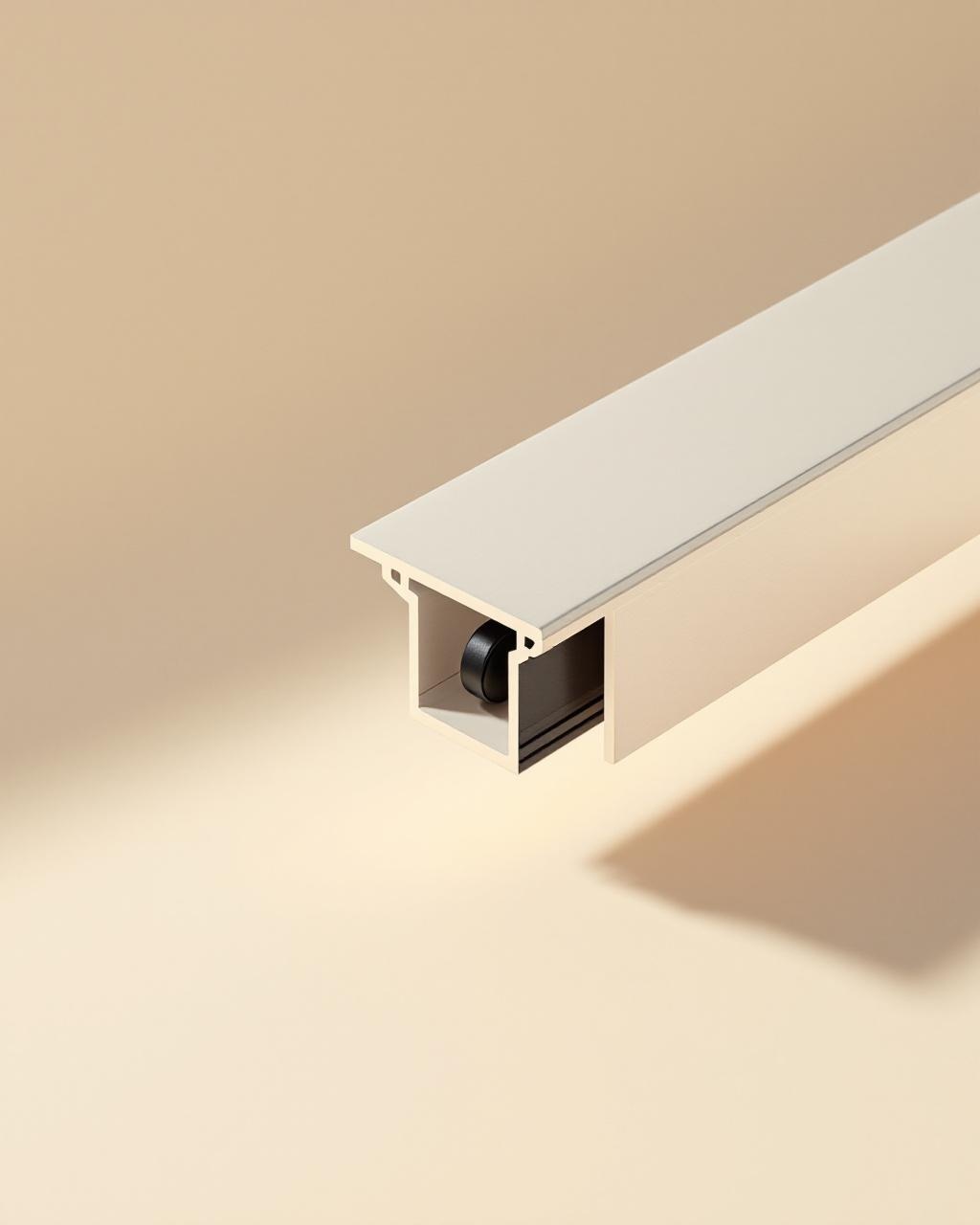 Macro detail of anodized aluminum window profile corner with stainless steel hardware
