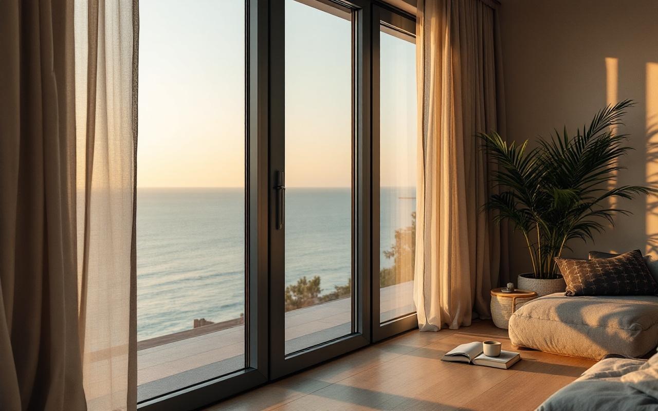 High-floor Batumi apartment with frameless panoramic glazing, sea horizon as the wall